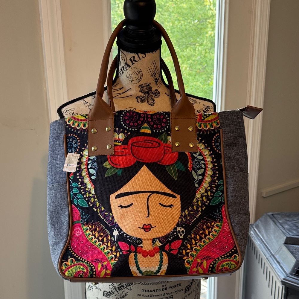 Colorful Women's Tote Bag with Artistic Design by Nativos